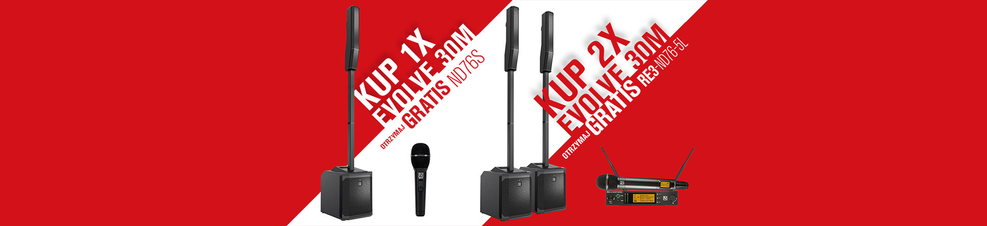Mikrofon od Electro-Voice gratis! Promocja na systemy nagłośnieniowe EVOLVE 30M