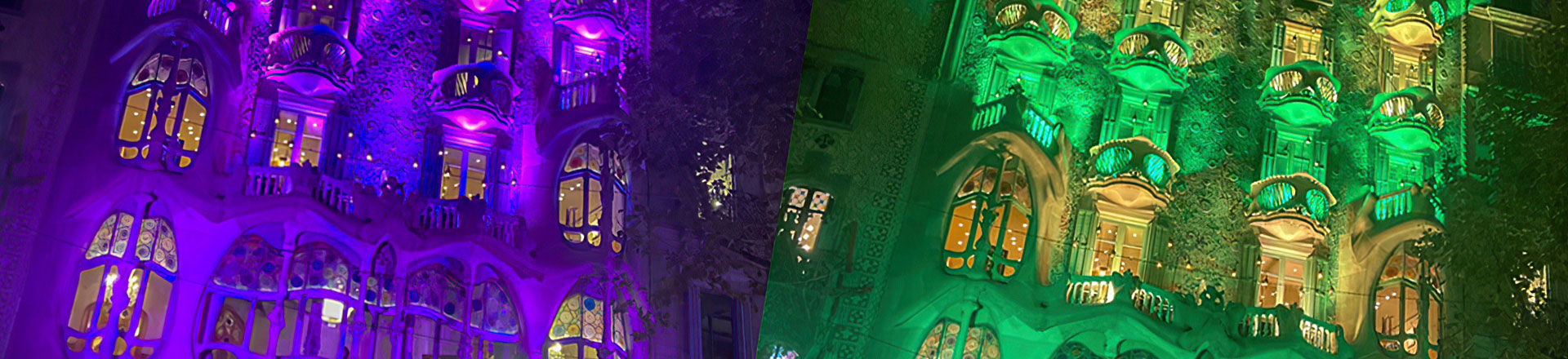 Reflektory Cameo ZENIT W600 SMD oświetliły fasadę Gaudi House w Barcelonie
