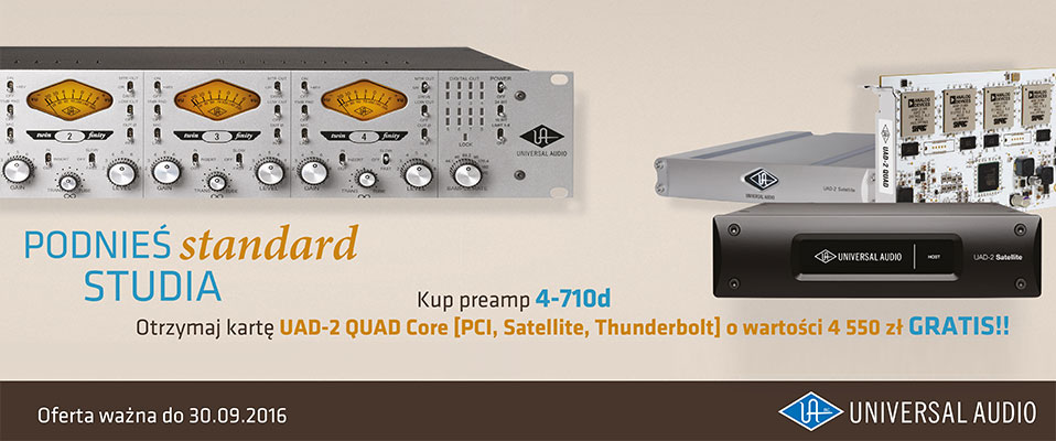 Karta Universal Audio UAD-2 Quad Core gratis przy zakupie preampu 4-710d