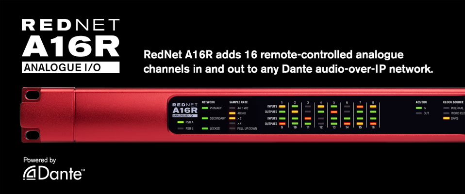 Rednet A16R - 16 kanałów analogowych I/O w sieci Dante od Focusrite