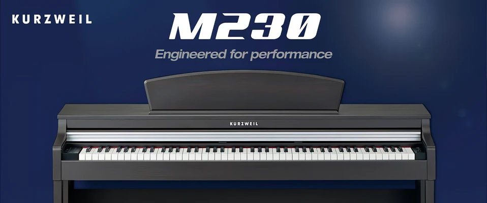 Kurzweil M230 - Piano z pełnoważoną klawiaturą graded hammer action