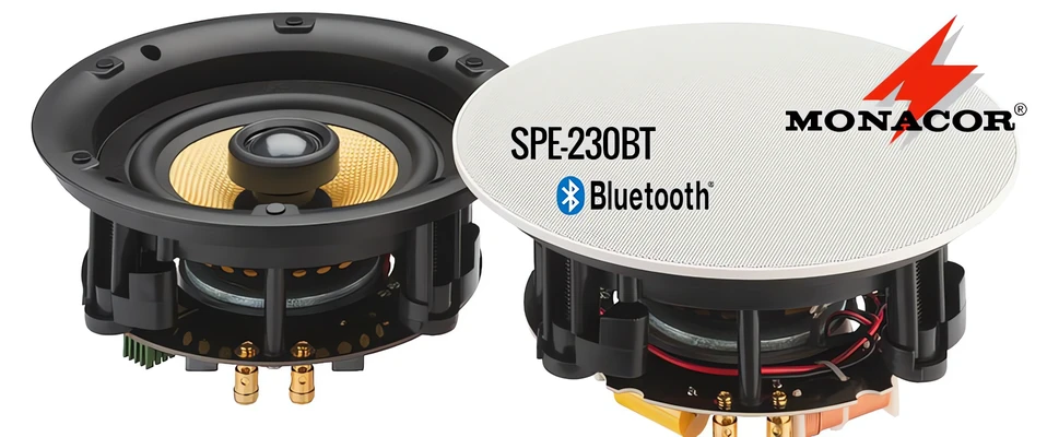 SPE-230BT: Monacor wprowadza do oferty bezprzewodowe głośniki instalacyjne Bluetooth