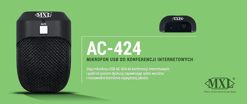 MXL AC-424 - Mikrofon USB z myślą o rozmowach przez Internet