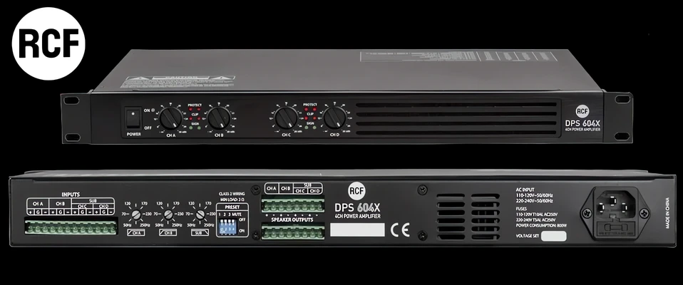 RCF wprowadza DPS 604X - kompaktowy 4-kanałowy wzmacniacz