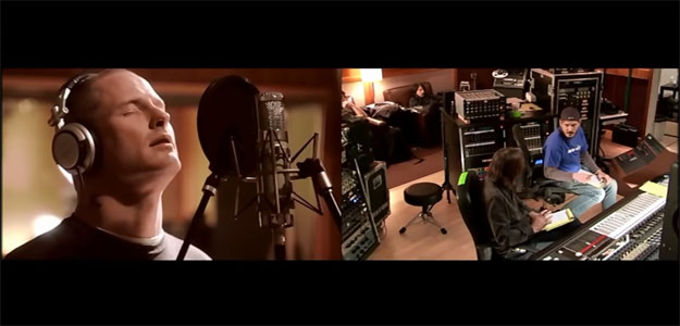 Corey Taylor, Dave Grohl, Rick Nielsen, Scott Reeder w studio