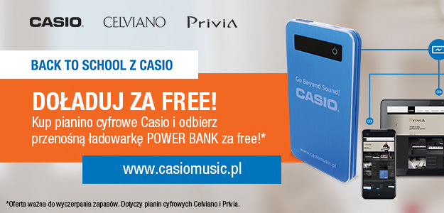 Casio: kup pianino cyfrowe i odbierz ładowarkę Power Bank