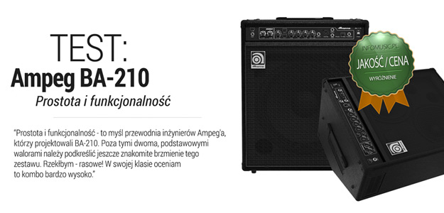 Kombo basowe Ampeg BA-210 wyróżnione w teście Infomusic.pl