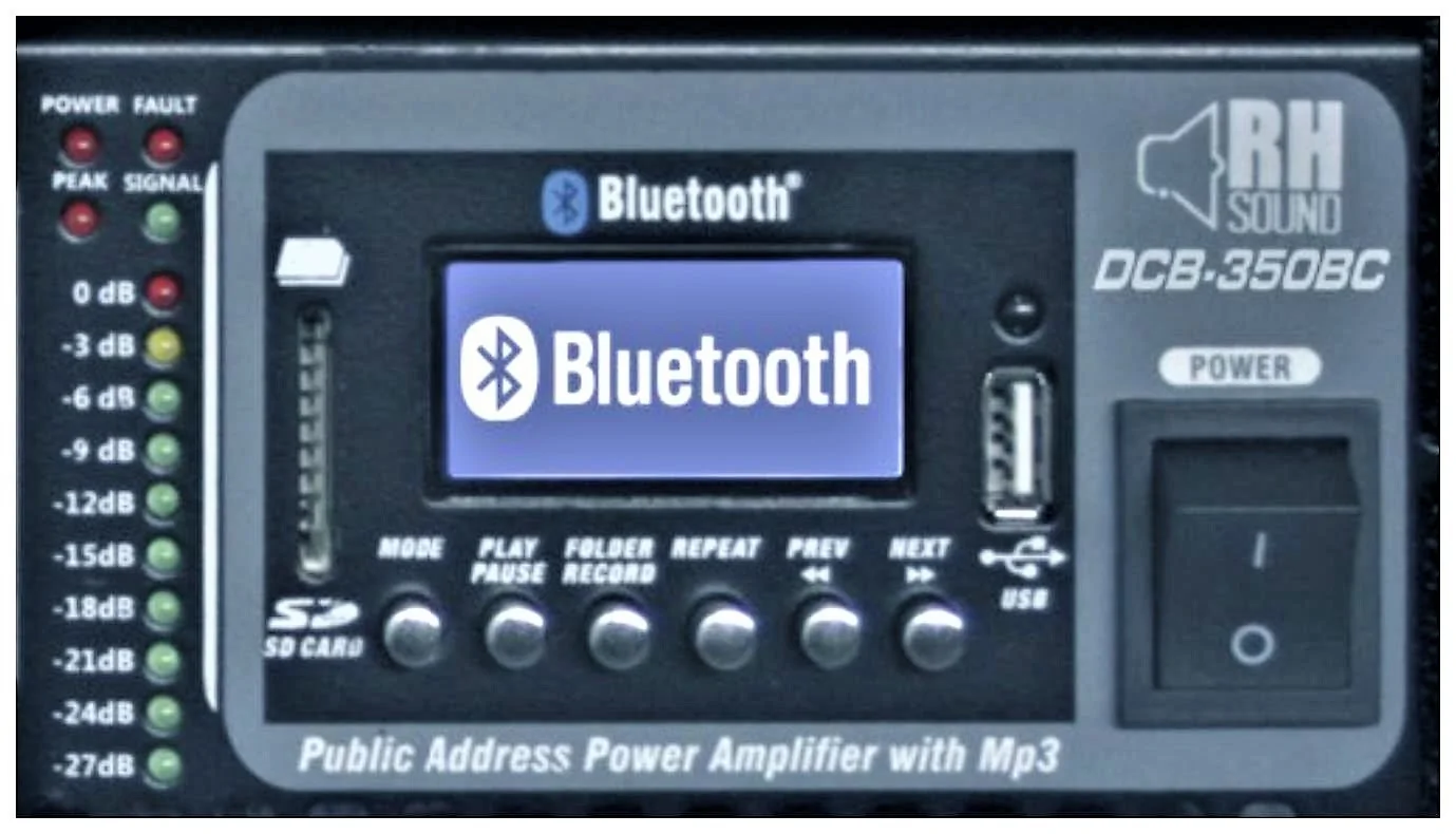RH Sound DCB 350BC - wzmacniacz z mikserem 100V/350W, 6 stref, odtwarzacz bluetooth, USB, MP3 - zdjęcie 3