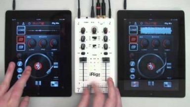 Scratching on iPad with DJ Rig and iRig MIX