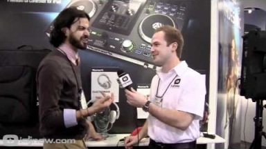 Numark Electrowave and Redphone Headphones and Headphone stick at NAMM 2012 with IDJNOW.COM