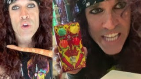 Steel Panther's Satchel Shows Off 'Butthole Burner' Pedal + Pet Snake